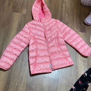 Pink Jackery with gold hearts slightly used